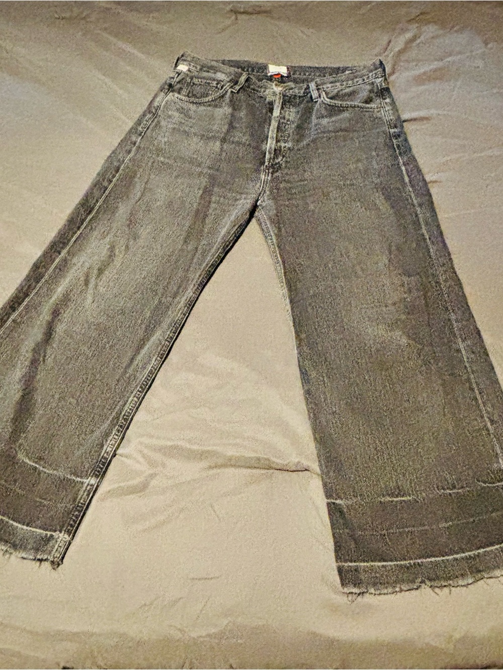 Citizens Of Humanity Washed Black Wide Leg Jeans